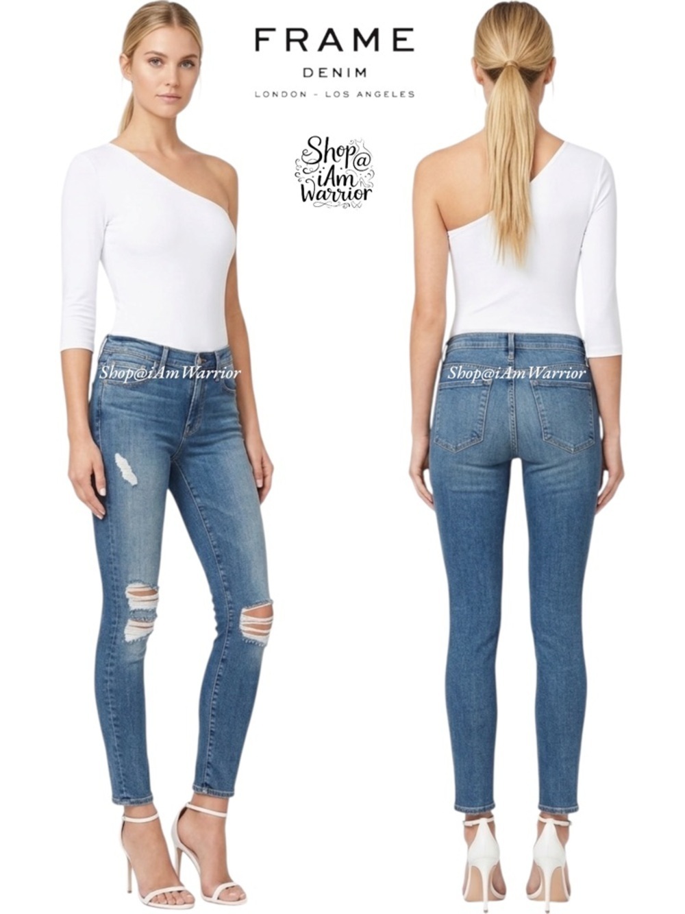 Revolve Frame le high rise distressed skinny jeans *shop@iamwarrior